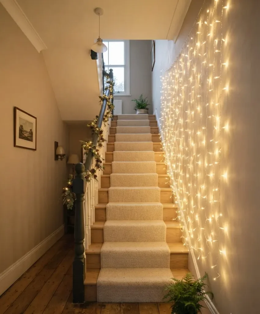 urtain lights on the wall