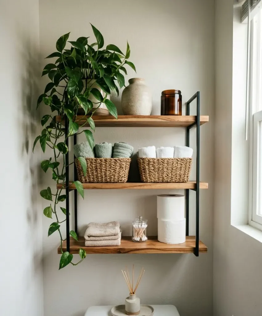 ut shelving over the toilet