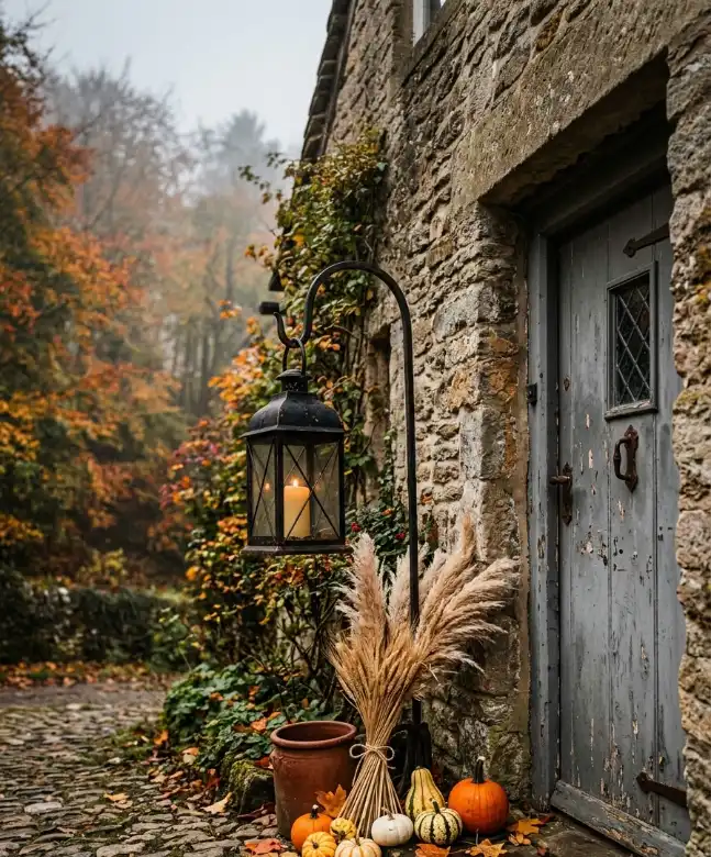 vintage-style lantern hung