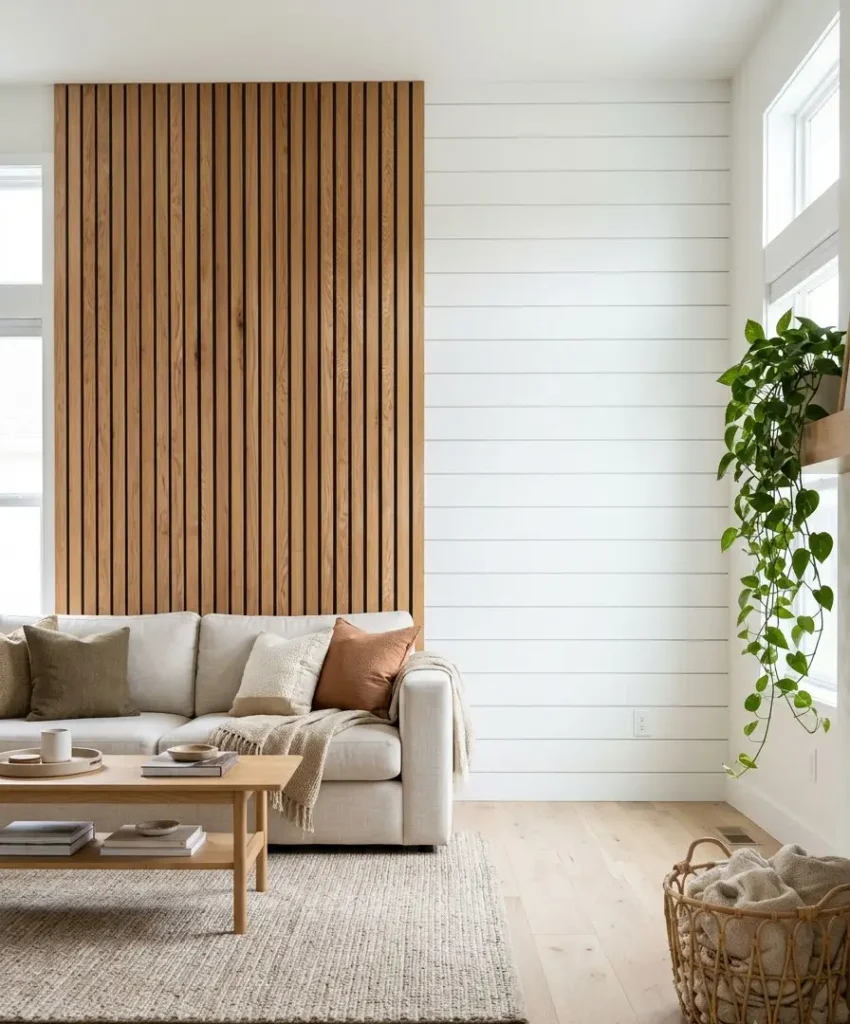 wood slat and shiplap walls keep