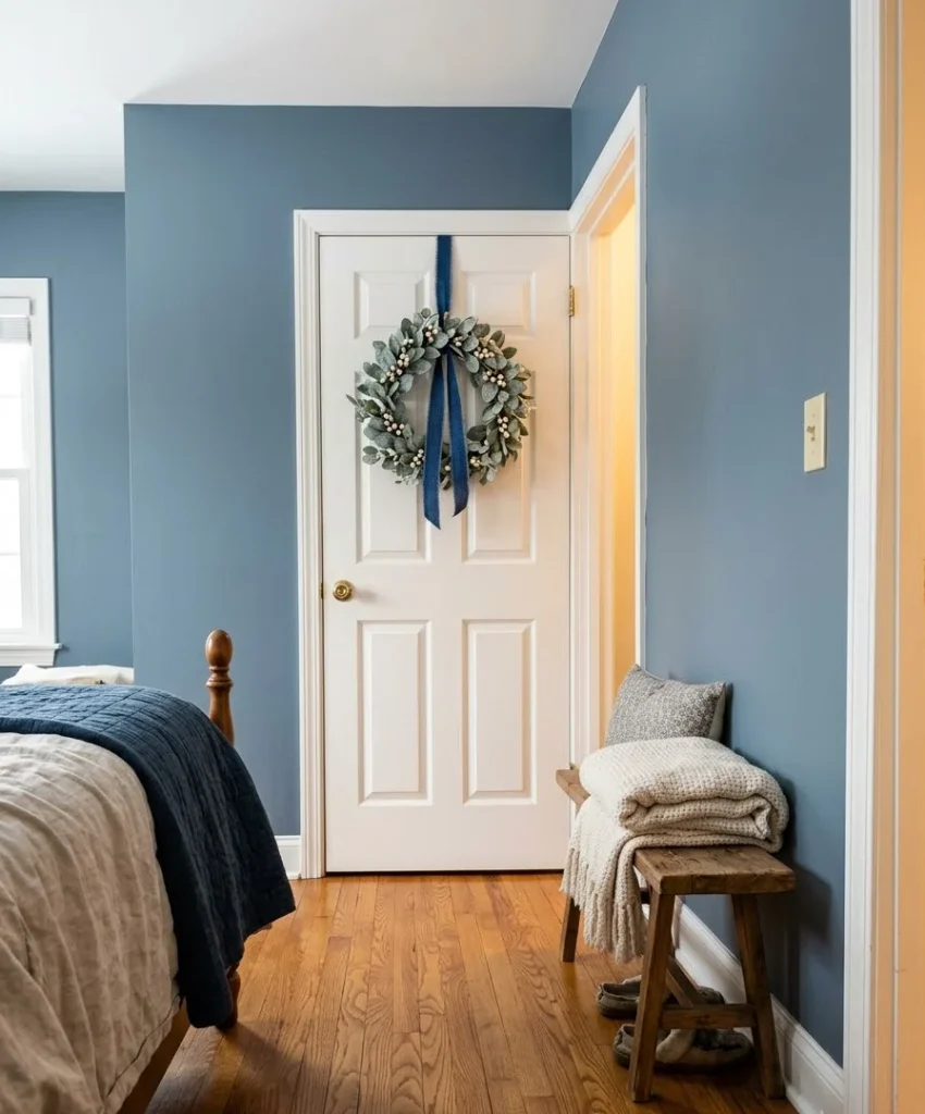 wreath on the bedroom door